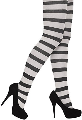 WickedFun® Adult Christmas Striped Tights, Womens Elf Fancy Dress Stripy leggings, Ladies Accessories for Mrs Claus Outfit, Full Footed Pantyhose Stockings for Xmas Cosplay|B07X6R2CBV