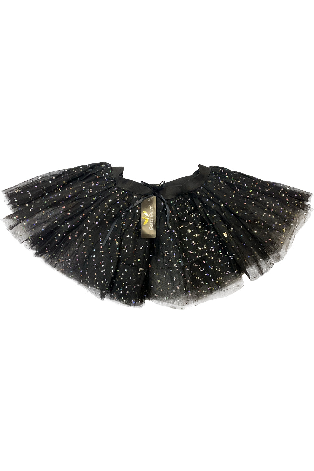 Crazy Chick Black Sequin Tutu – 3-Layer Adult Skirt
