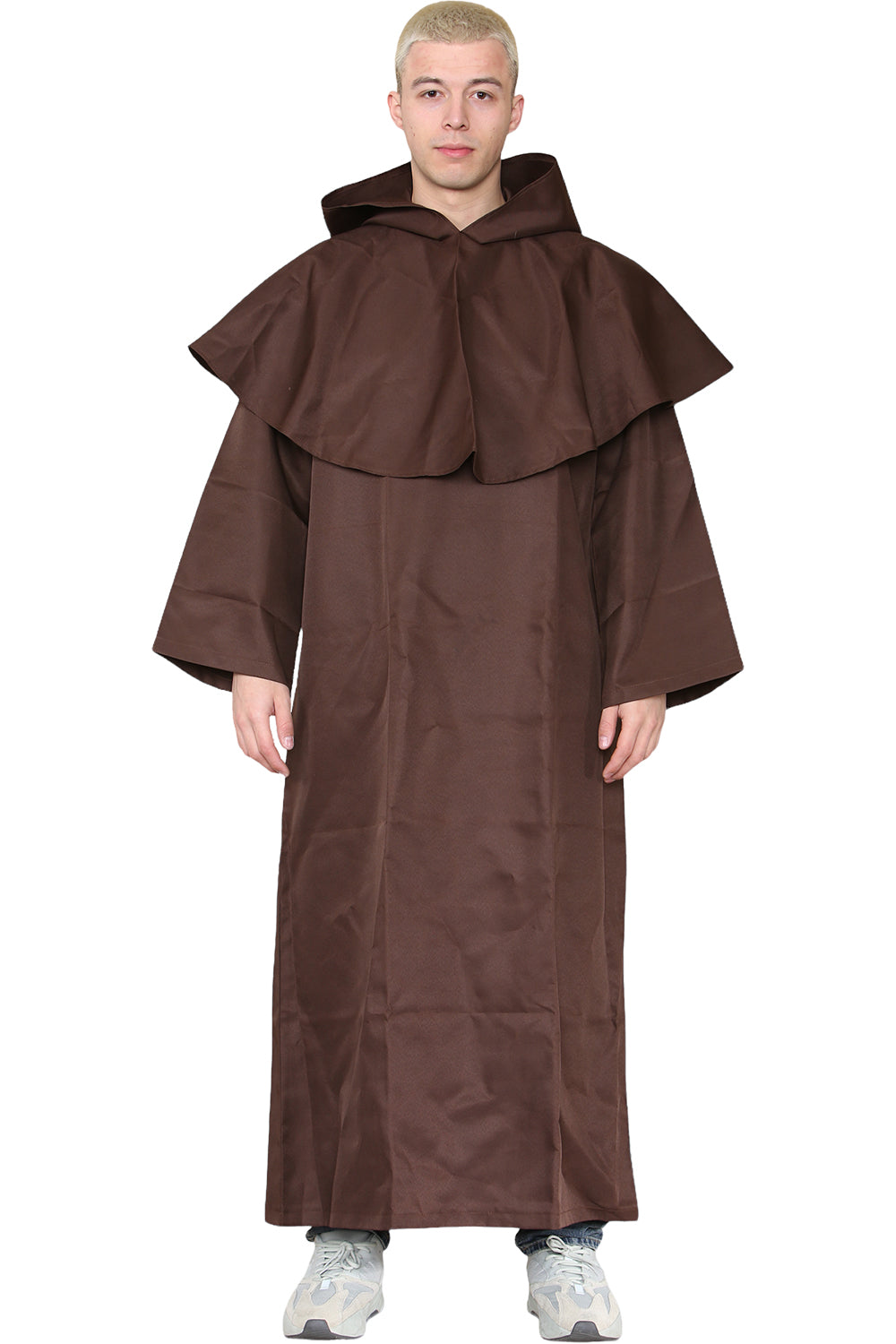 Wickedfun Adult Medieval Hooded Monk Renaissance Priest Robe Costume
