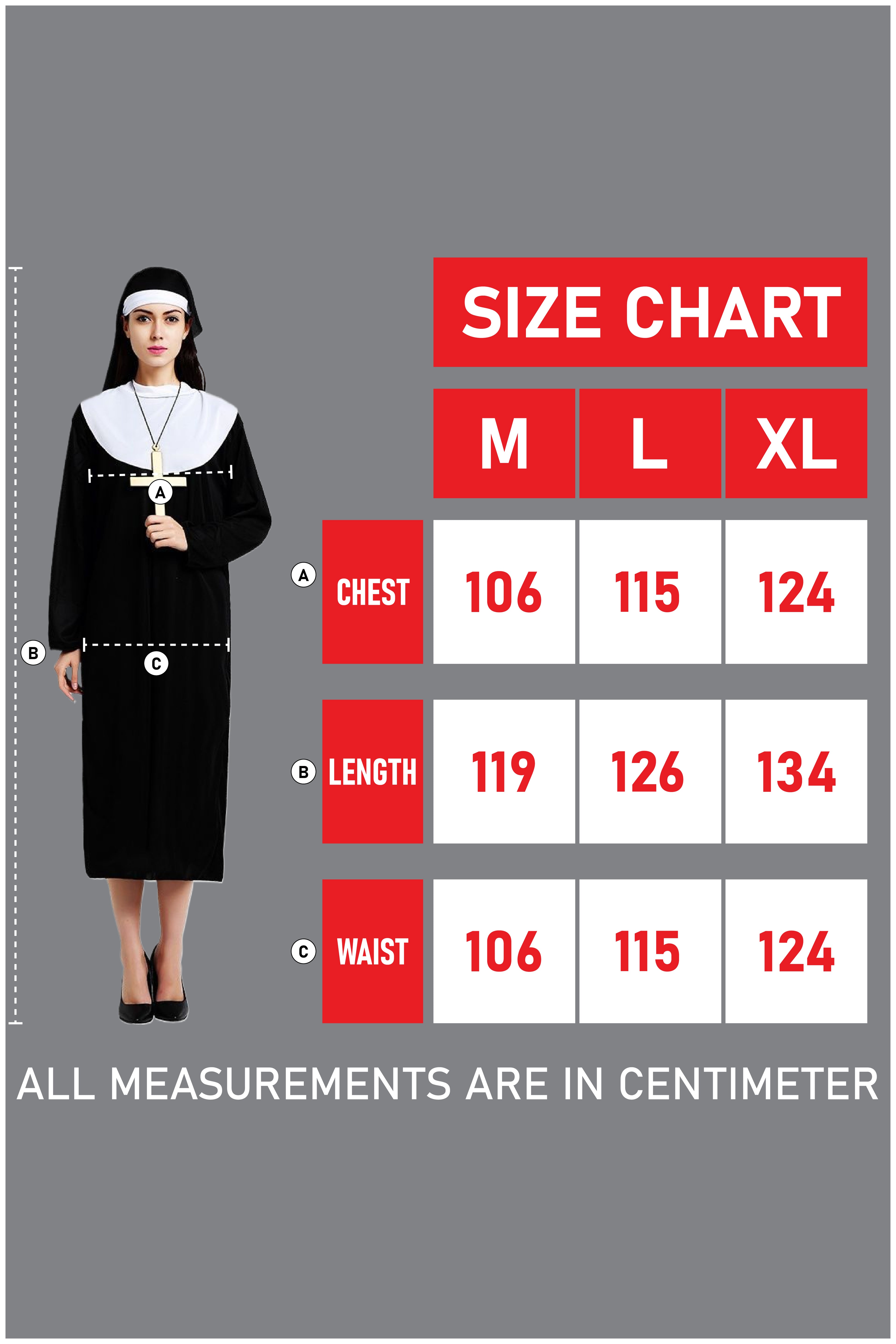 Wickedfun Adult Nun Costume 2 Pcs Set