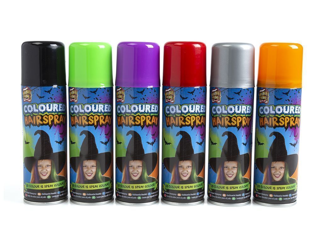 Wickedfun Halloween Coloured Hairspray 6 assorted
