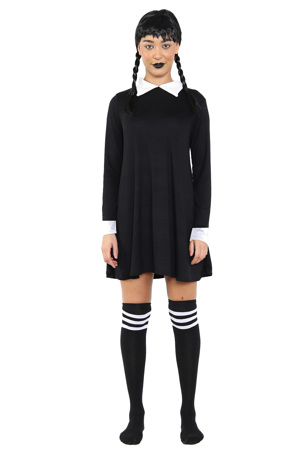 Wickedfun Adult Gothic School Girl Plain Swing Fancy Dress Costume