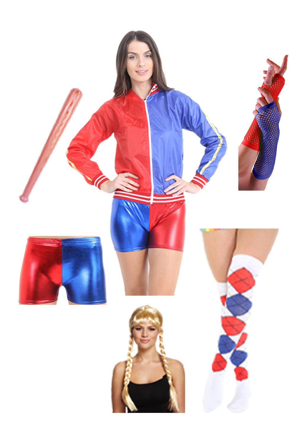 Women’s Super Villain 6-Piece Costume Set – Dark & Bold Halloween Outfit